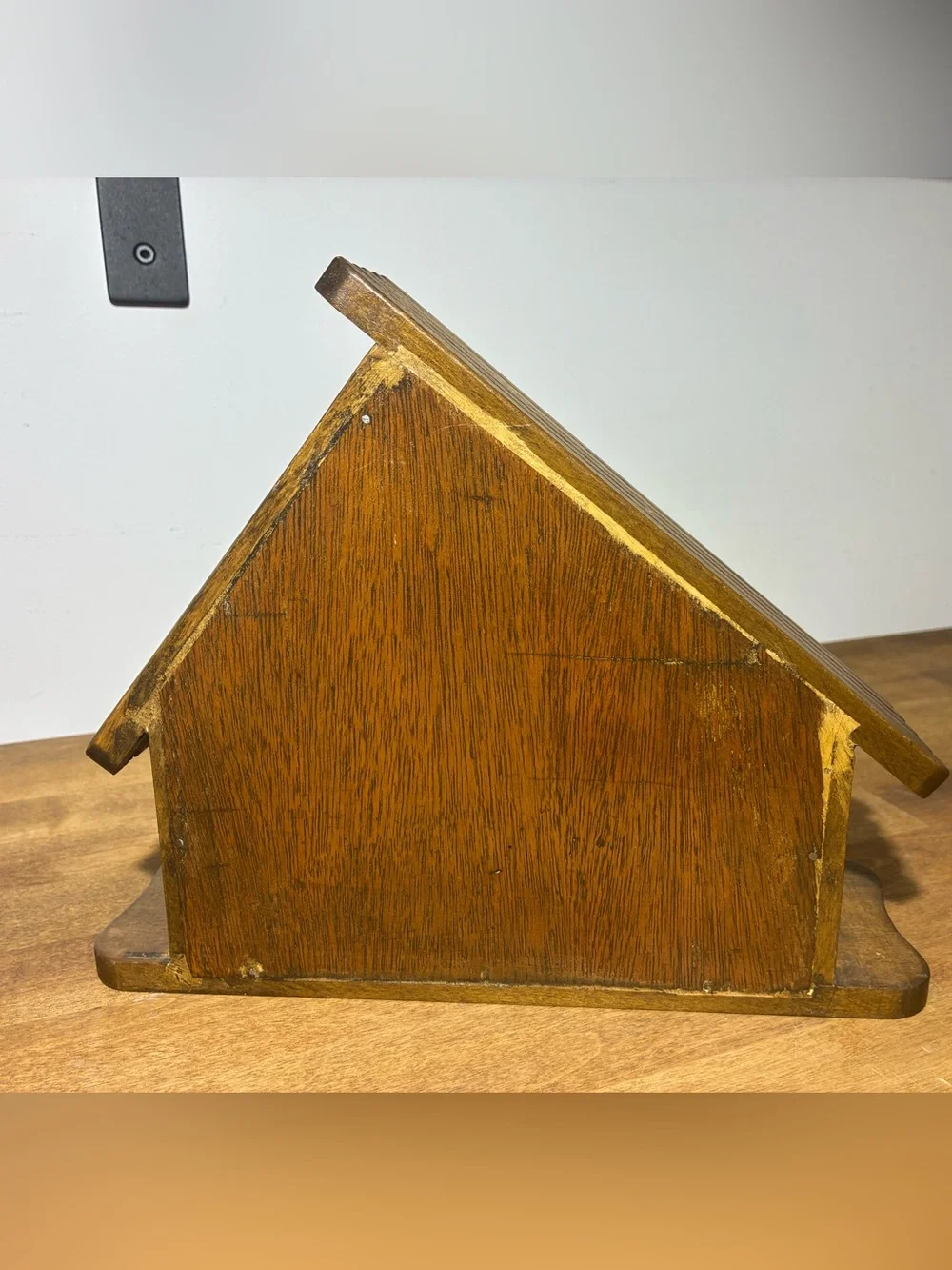 Vintage Wooden Nativity Stable Creche Manger Rustic Christmas Decor 10.5”